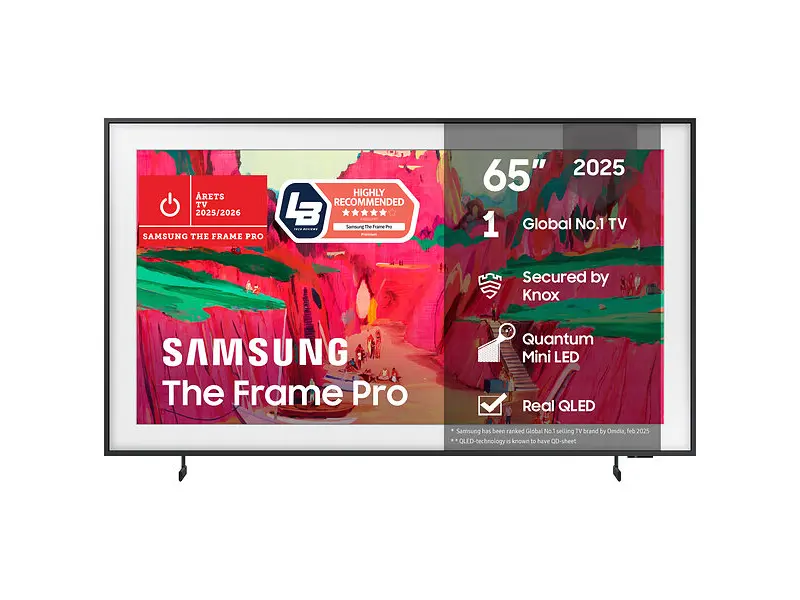 Samsung The Frame Pro 65 tum TV i tavelram